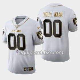 Camiseta Hombre NFL Oakland Raiders Personalizar Nike Blanco Golden Edition 100th